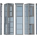 Various Modern Elevator Designs With Transparent Glass And Metal Frames 3d model