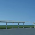 Modern Outdoor Canopy With Curved Metal Frame For Parking Sunshade