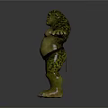 Giant Green Creature Character With Spotted Skin Bulging Belly And Outstretched Arms