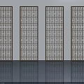 Four Modern Metal Swing Doors With Perforated Pattern For Interior Design 3d model