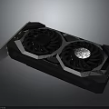 Modern Graphics Card With Dual Cooling Fans And Black White Exterior Design
