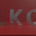 3D Metallic L K O Letters Design On Red Background With Modern Sleek Look