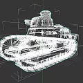 Historical Military Tank With Caterpillar Tracks And Number 16 Gray Exterior