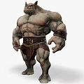 Muscular Mythical Creature With Strong Body Decorative Belt And Shorts