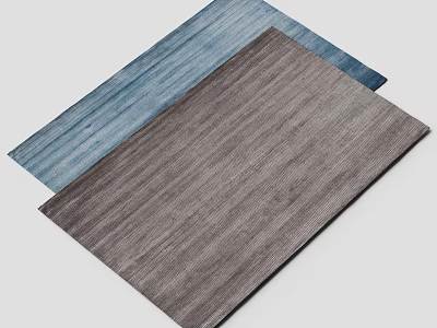 Blue and Gray Square Rugs with Wood Grain Texture for Modern Interior Design 3d model