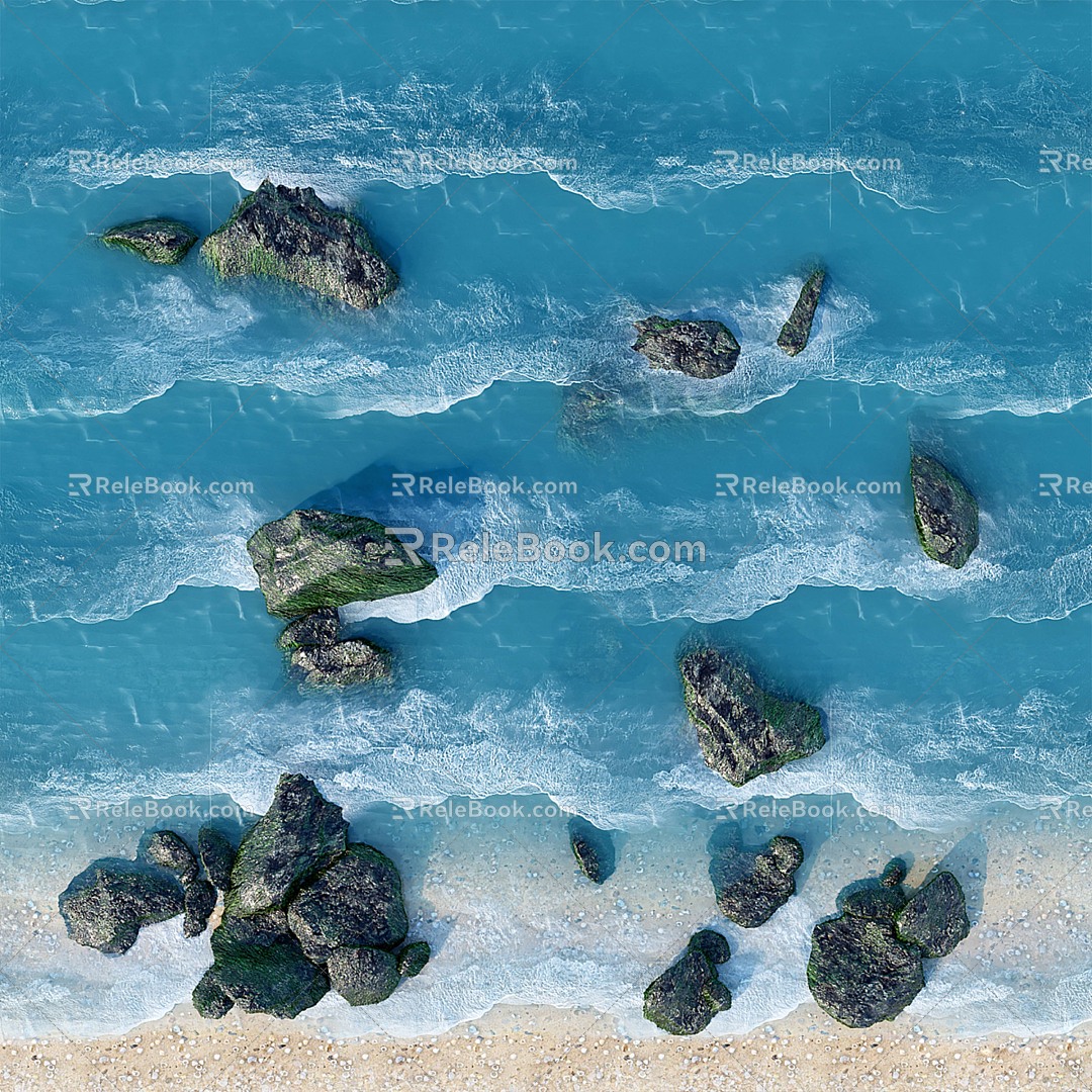 Modern Reef Sea Beach Stone Reef Beach Beach Waves Seaside Stone Landscape Reef Sea Water 3d model