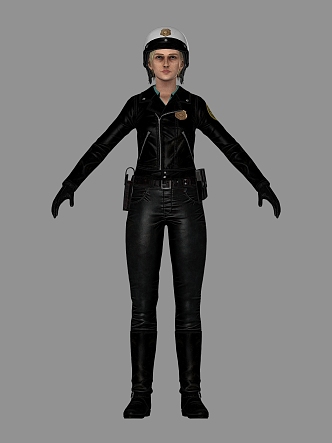 Realistic Uniform Female Police Realistic Woman Sick Beauty Female Police Female Police Female Traffic Police Helmet Mounted Police Uniform Clothes 3d model