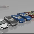 Various Colored Cars Arranged in a Row Showcasing Different Models