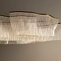 Contemporary Ceiling Lights With Wavy Edges Striped Transparent Panels And Metal Frame