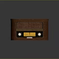 Vintage Wooden Radio Speaker Featuring Classic Knobs And Yellow Panel Design 3d model