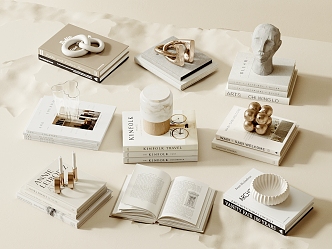 Modern Book Decoration 3d model