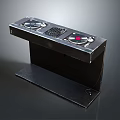 Black DJ Mixer Stand With Turntables Control Buttons And Stable Metal Base
