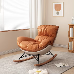 Lazy Sofa Single Rocking Chair Balcony Recliner Leisure Sofa Chair Eggshell Chair 3d model