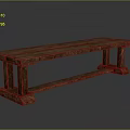 Classic Solid Wood Bench With Rich Wooden Texture And Sturdy Leg Design