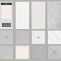 Various Modern Ceiling Panels With Decorative Cross Dot Patterns And White Gray Tiles 3d model