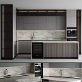 Modern Kitchen Interior Design With Marble Island Countertop Cabinets And Appliances