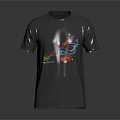 Gray Short Sleeve T-Shirt With Colorful Graphic Design For Casual Wear