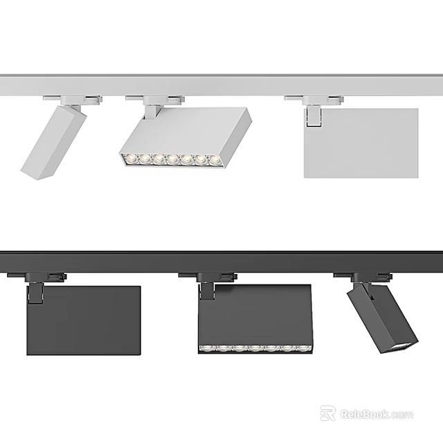 Modern Ceiling Mounted Downlights and Spotlights with White Black Design Styles 3d model 