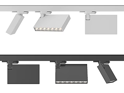 Modern Ceiling Mounted Downlights and Spotlights with White Black Design Styles 3d model