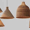 Quiet Wind Chandelier Rattan Chandelier Restaurant Chandelier Art Chandelier Bamboo Chandelier 3d model