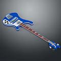 Blue Electric Bass Guitar With Glossy Body And Smooth Neck For Daily Use