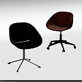 Modern Office Chairs Black And Brown Leather With Swivel Wheels Design