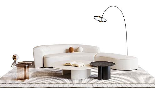 Modern sofa coffee table combination 3d model