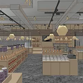 Modern specialty store Wenchuang store pastry shop booth display cabinet display rack specialty store 3d model