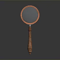 Wooden Handle Magnifying Glass With Orange Frame And Clear Lens