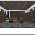 Modern Spacious Tobacco and Alcohol Store Interior With Shelves Product Displays And Marble Floor