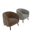 Brown Single Sofa With Armrest And Dark Wooden Legs Modern Design