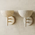 Minimalist Natural Stone Wall Lamps Mounted On Beige Textured Background Wall