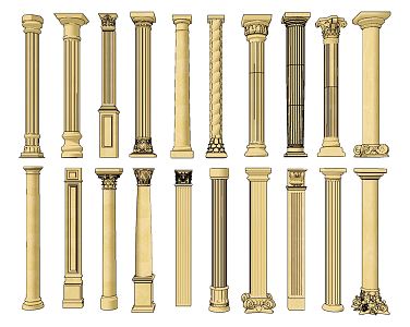 European Roman Column Classical Carved Roman Column 3d model