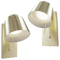 Modern Golden Metallic Wall Sconces with Curved Shades Wall Mounted Illuminated Light Fixtures