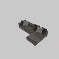 Modern Large Upholstered Leisure Sofa Combination With Soft Throw Pillows And Cozy Decorative Blankets