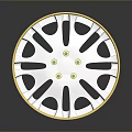 Golden Alloy Automotive Wheel Rim With Shiny Surface And Spoke Design