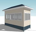 Small Single Story House Exterior With Dark Roof Light Brick Walls White Door And Windows