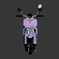 Pink And Purple Gradient Electric Scooter With Black Seat And Silver Wheels