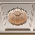 Elegant Decorative Ceiling With Square Frame Circular Center And Carved Patterns 3d model