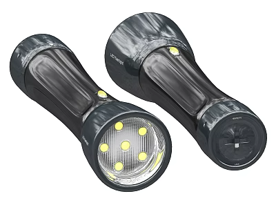 Two Practical Household Flashlights With Bright LED Lights And Ergonomic Grip 3d model