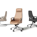 Modern Ergonomic Office Chairs in Beige Light Brown Black with Armrests and Wheels