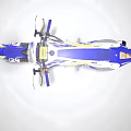 Blue And White Sporty Dirt Bike With Modern Off Road Design Features