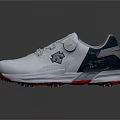Stylish White Golf Shoes With Red Sole And Modern Design Details