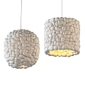 Handwoven Wool Pendant Lights Modern Round And Cylindrical Design With Warm Glowing Light