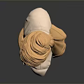 Human Head Anatomical Medical Device Model With Golden Base And Dark Background