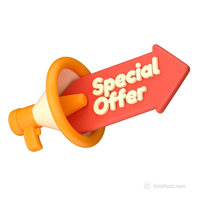 Decorative Ornament Set with Special Offer Megaphone and Arrow for Home 3d model 
