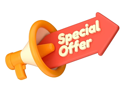 Decorative Ornament Set with Special Offer Megaphone and Arrow for Home 3d model
