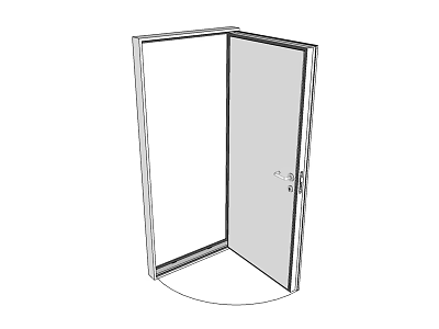 Modern Glass Swing Door Design With Transparent Panel And Metal Frame 3d model