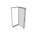 Modern Glass Swing Door Design With Transparent Panel And Metal Frame