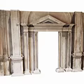 Classical Stone Entrance Gate With Ornate Columns Arch Design And Intricate Carvings